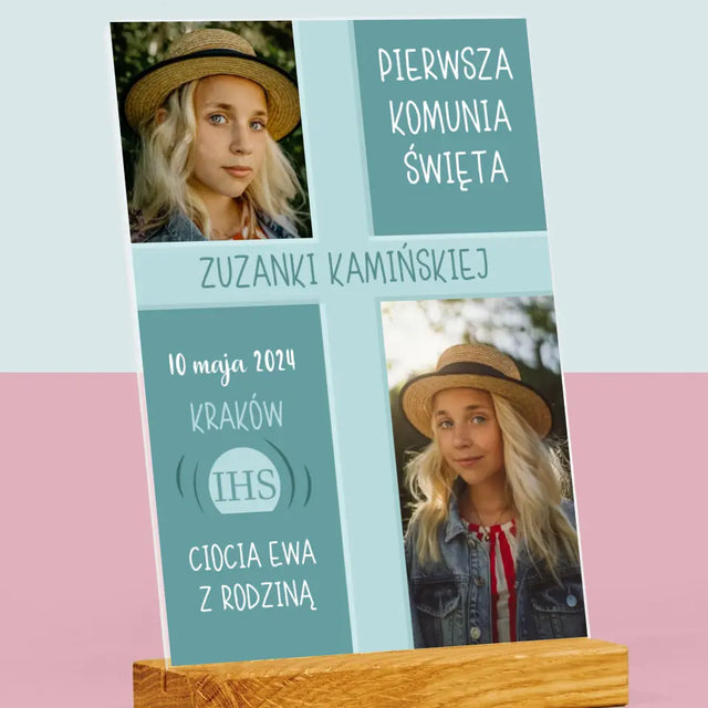 Fotokolaż: Pierwsza Komunia - Wydruk Na Szkle Akrylowym