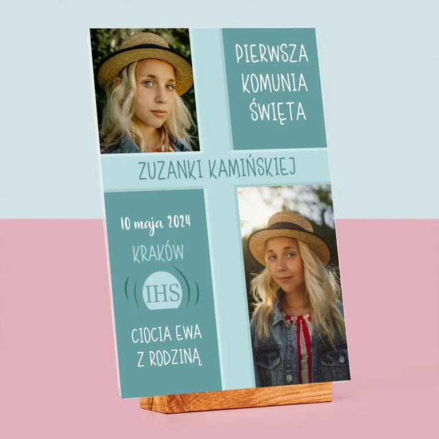 Fotokolaż: Pierwsza Komunia - Wydruk Na Szkle Akrylowym