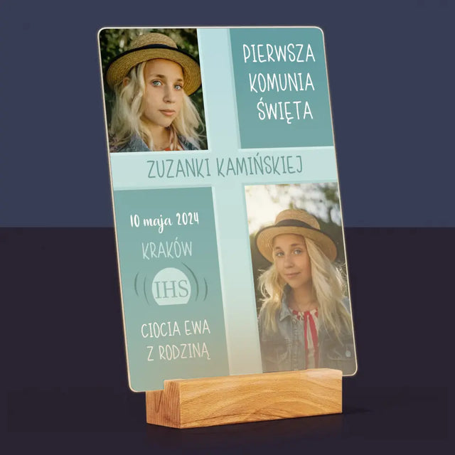 Fotokolaż: Pierwsza Komunia - Wydruk Na Szkle Akrylowym