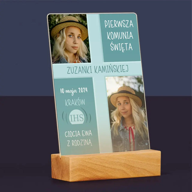 Fotokolaż: Pierwsza Komunia - Wydruk Na Szkle Akrylowym