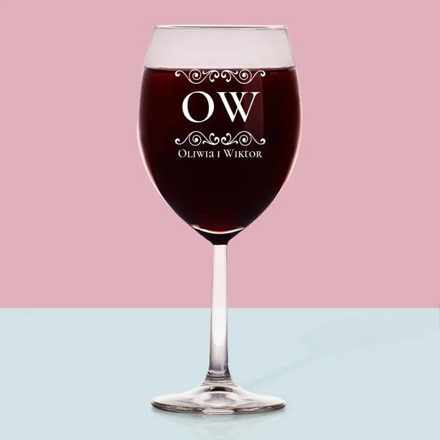 Monogram: Inicjały Imiona - Kieliszek Do Wina