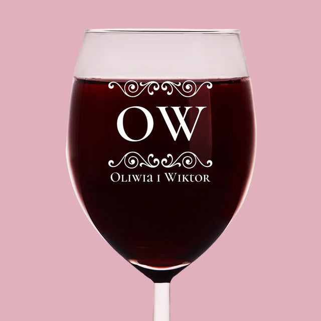 Monogram: Inicjały Imiona - Kieliszek Do Wina