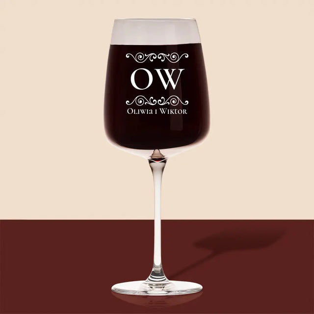 Monogram: Inicjały Imiona - Kieliszek Do Wina