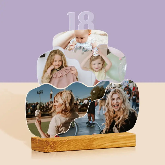 Kształt Ze Zdjęć: Urodzinowy Tort 18 - Szkło Akrylowe z Nadrukiem