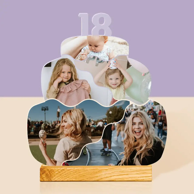 Kształt Ze Zdjęć: Urodzinowy Tort 18 - Szkło Akrylowe z Nadrukiem