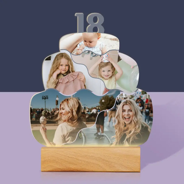 Kształt Ze Zdjęć: Urodzinowy Tort 18 - Szkło Akrylowe z Nadrukiem