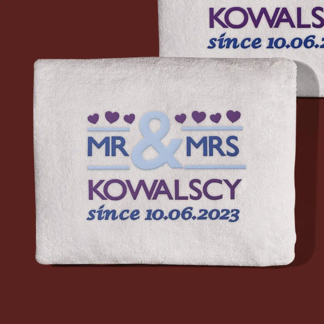 Monogram: Mr&Mrs - Zestaw Ręczników z Haftem
