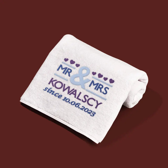 Monogram: Mr&Mrs - Zestaw Ręczników z Haftem