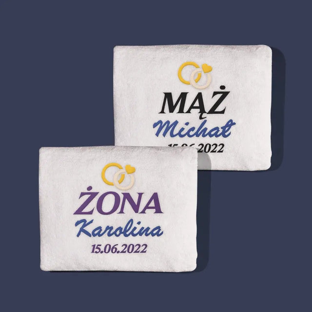 Monogram: Mąż i Żona - Zestaw Ręczników z Haftem