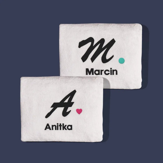 Monogram: Inicjały z Imieniem - Zestaw Ręczników z Haftem