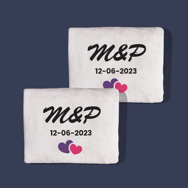 Monogram: Inicjały Serca - Zestaw Ręczników z Haftem