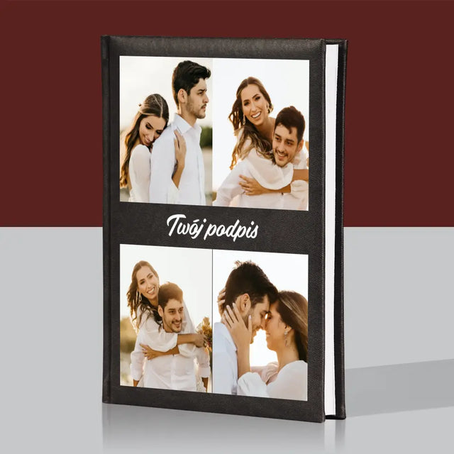 Fotokolaż: 4 Zdjęcia i Podpis - Planer Książkowy z Nadrukiem