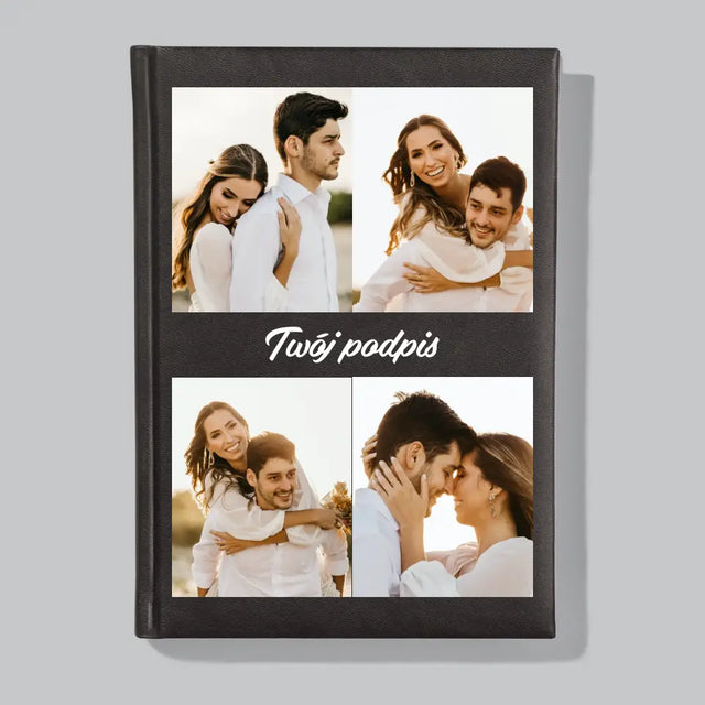 Fotokolaż: 4 Zdjęcia i Podpis - Planer Książkowy z Nadrukiem