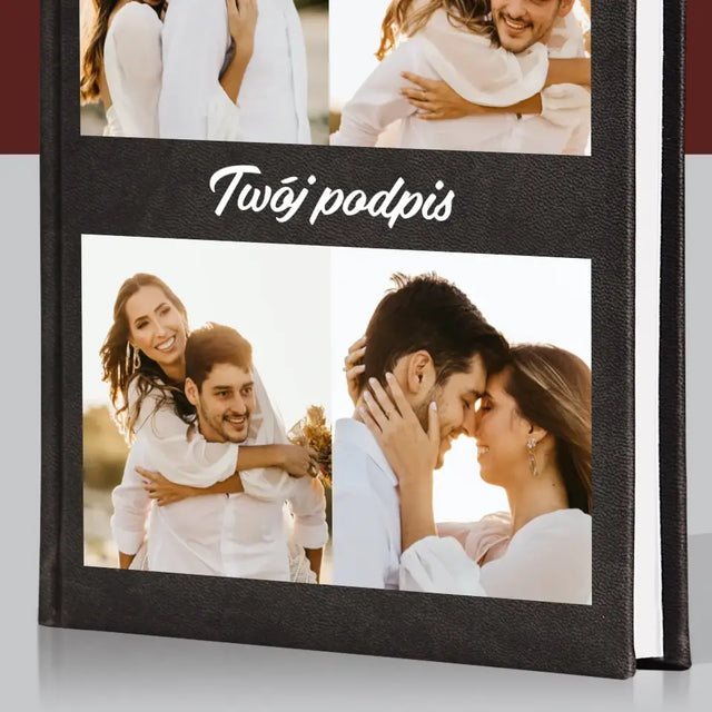 Fotokolaż: 4 Zdjęcia i Podpis - Planer Książkowy z Nadrukiem