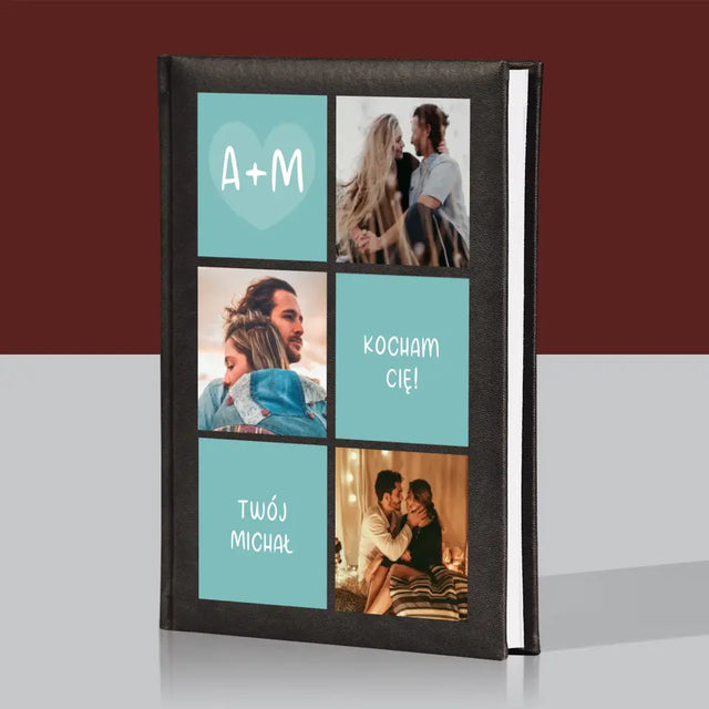 Fotokolaż: Kocham Cię Inicjały - Planer Książkowy z Nadrukiem