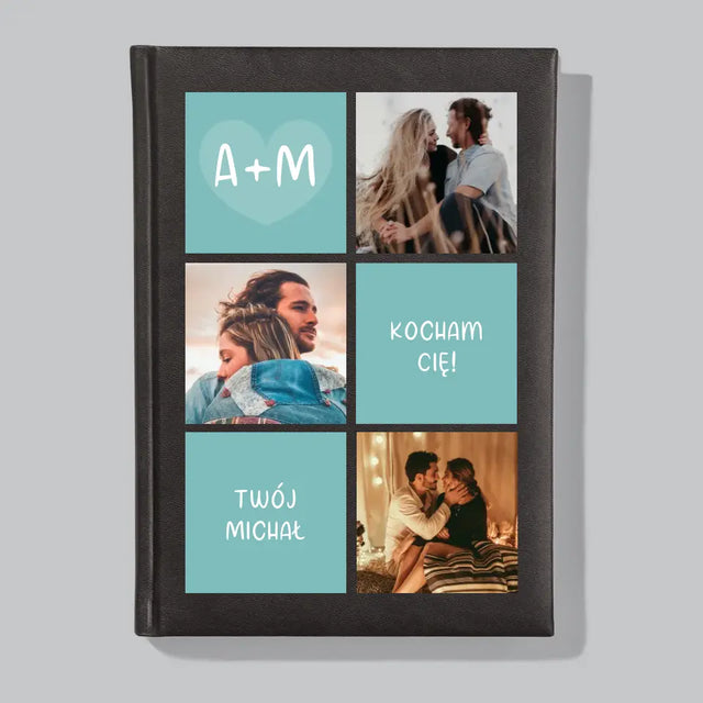 Fotokolaż: Kocham Cię Inicjały - Planer Książkowy z Nadrukiem