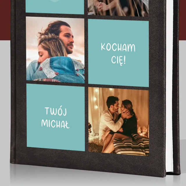 Fotokolaż: Kocham Cię Inicjały - Planer Książkowy z Nadrukiem