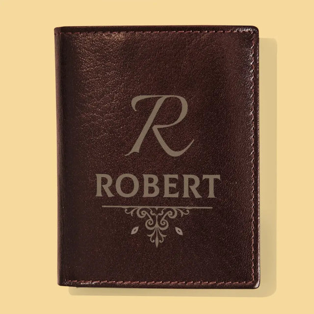 Monogram: Inicjał Elegant - Portfel Męski z Grawerem
