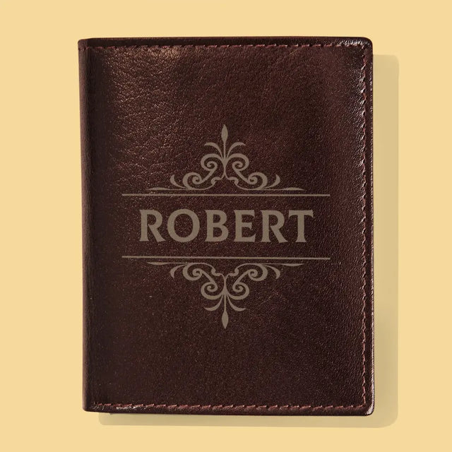 Monogram: Imię Elegant - Portfel Męski z Grawerem