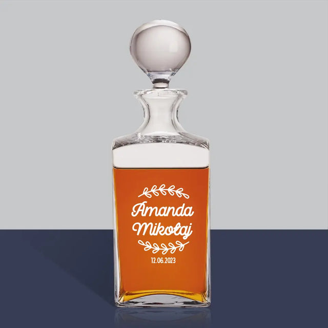 Monogram: Imiona Listki - Karafka Do Whisky z Grawerem
