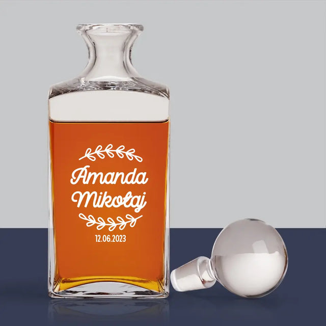Monogram: Imiona Listki - Karafka Do Whisky z Grawerem