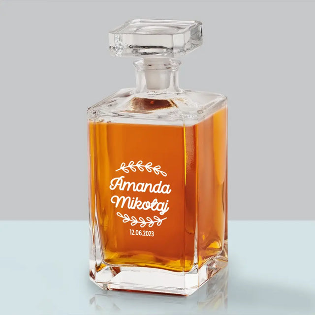 Monogram: Imiona Listki - Karafka Do Whisky z Grawerem