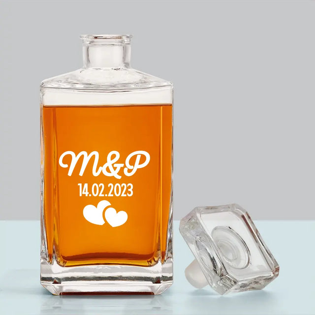 Monogram: Inicjały Serca - Karafka Do Whisky z Grawerem