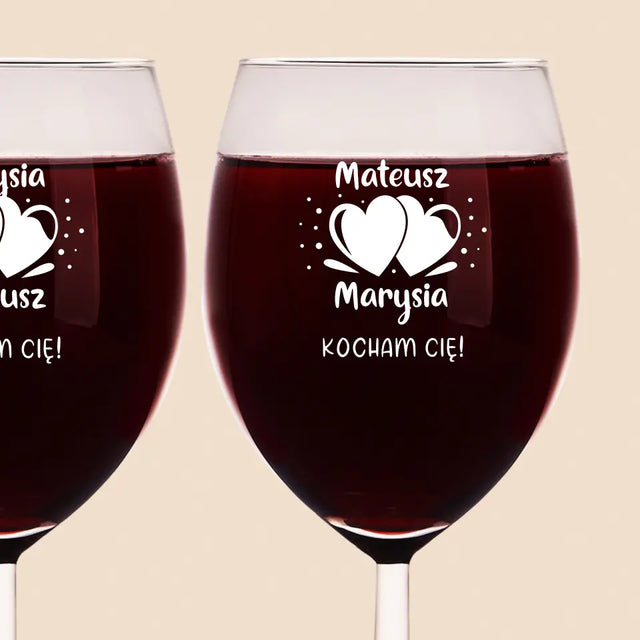 Monogram: Imiona Serca - Zestaw Kieliszków Do Wina