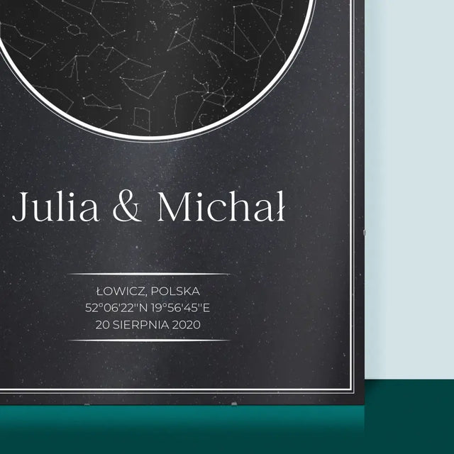 Mapa Gwiazd: Dla Zakochanych - Personalizowany Plakat