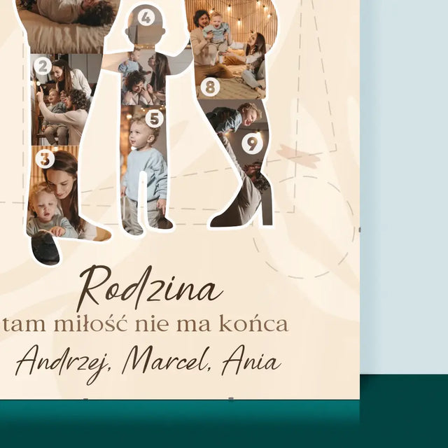 Kształt Ze Zdjęć: Rodzinna Miłość - Personalizowany Plakat