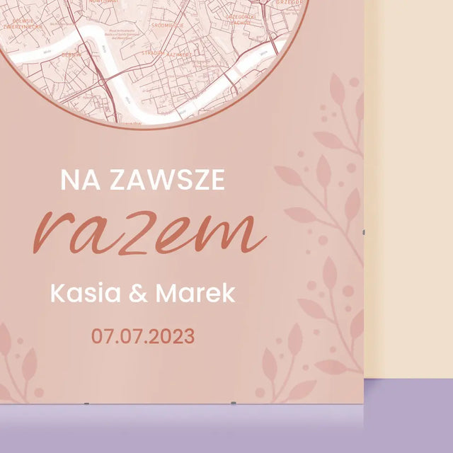 Mapa Miasta: Na Zawsze Razem - Personalizowany Plakat
