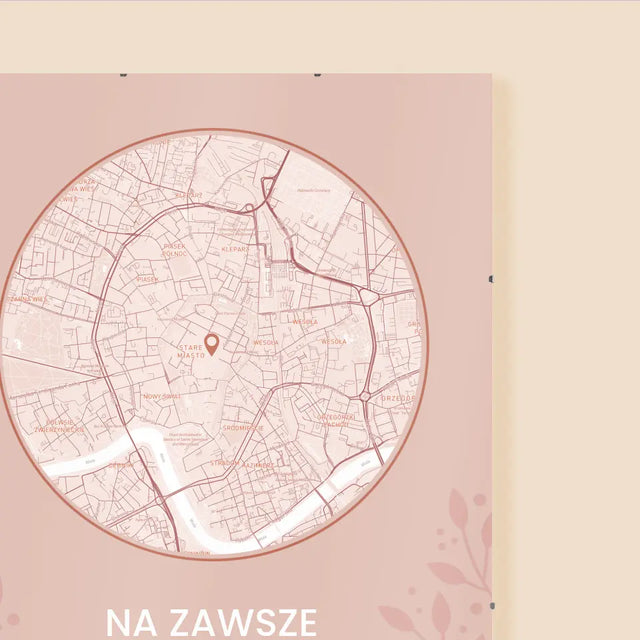 Mapa Miasta: Na Zawsze Razem - Personalizowany Plakat