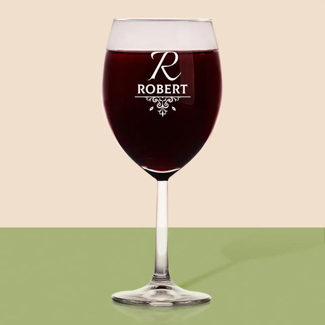 Monogram: Inicjał Elegant - Kieliszek Do Wina