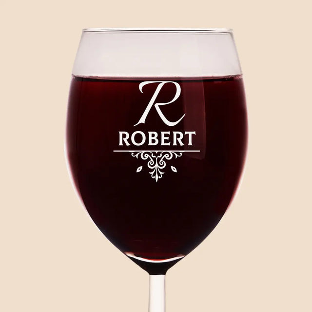 Monogram: Inicjał Elegant - Kieliszek Do Wina