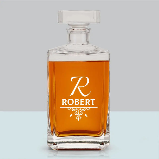 Monogram: Inicjał Elegant - Karafka Do Whisky z Grawerem