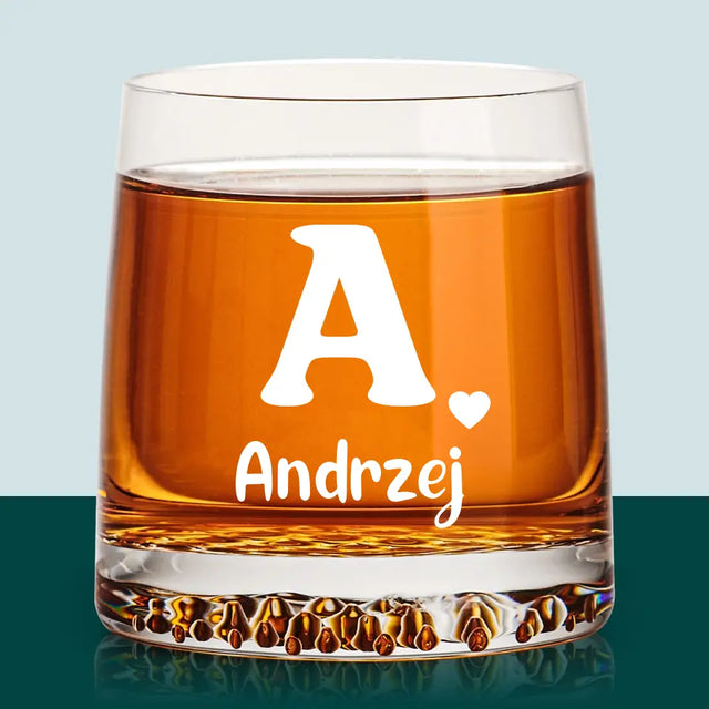 Monogram: Twój Inicjał z Imieniem - Szklanka Do Whisky