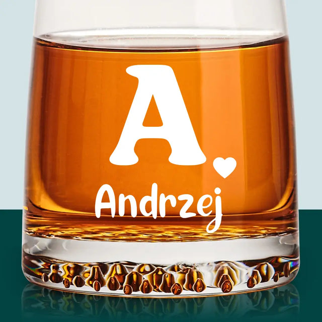Monogram: Twój Inicjał z Imieniem - Szklanka Do Whisky