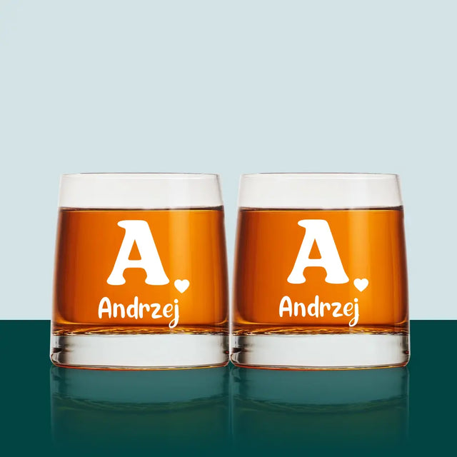 Monogram: Twój Inicjał z Imieniem - Szklanka Do Whisky