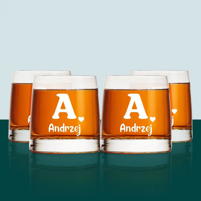Monogram: Twój Inicjał z Imieniem - Szklanka Do Whisky