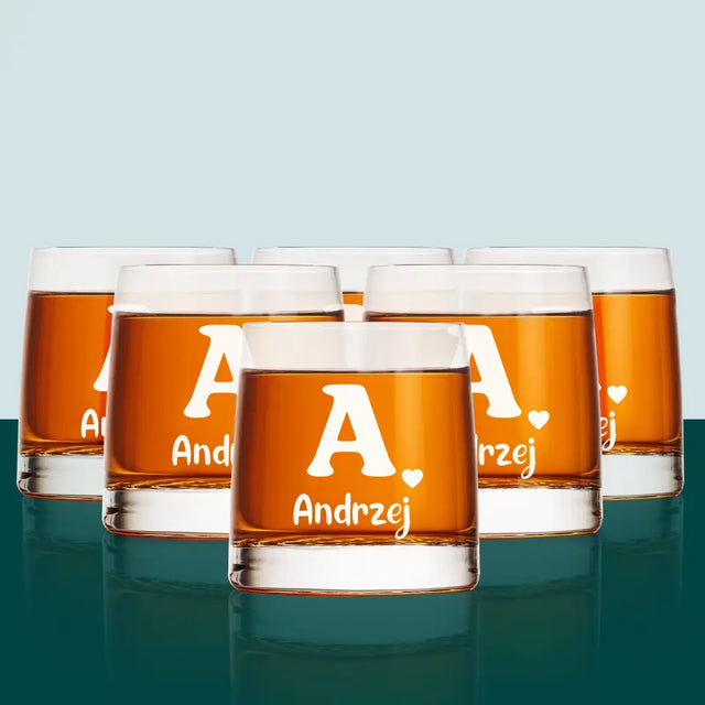Monogram: Twój Inicjał z Imieniem - Szklanka Do Whisky