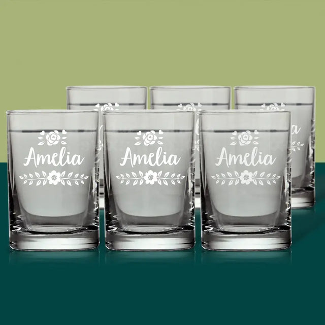 Monogram: Imię Kwiatek - Kieliszek Do Wódki