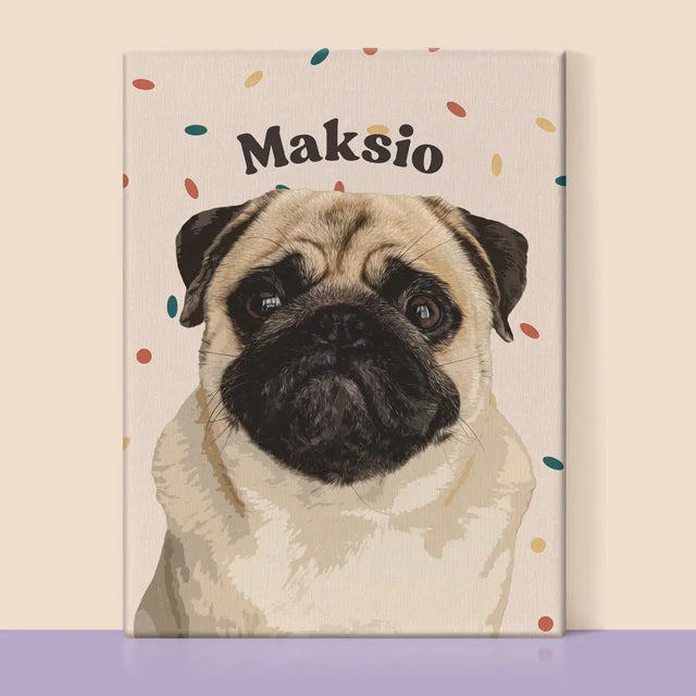 Portret Zwierzaka: Mops - Wydruk ze Zdjęciem Zwierzaka