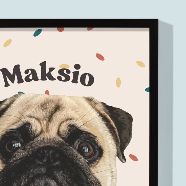 Portret Zwierzaka: Mops - Wydruk ze Zdjęciem Zwierzaka