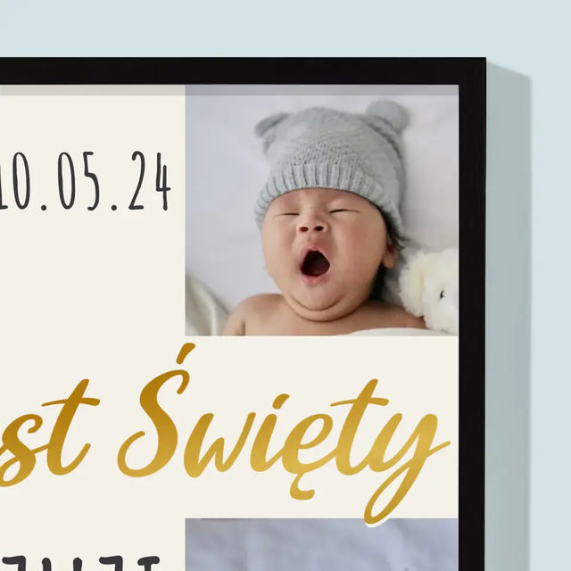 Fotokolaż: Chrzest Święty Krzyż - Wydruk Obramowany