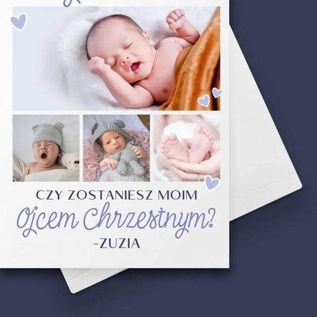 Fotokolaż: Czy Zostaniesz Moim Chrzestnym - Kartka z Życzeniami