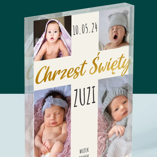 Fotokolaż: Chrzest Święty Krzyż - Blok Akrylowy z Nadrukiem