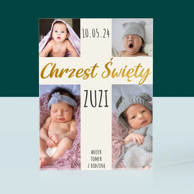 Fotokolaż: Chrzest Święty Krzyż - Blok Akrylowy z Nadrukiem