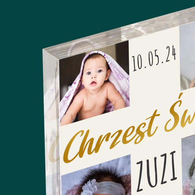 Fotokolaż: Chrzest Święty Krzyż - Blok Akrylowy z Nadrukiem