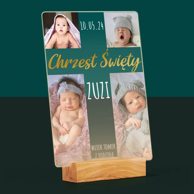 Fotokolaż: Chrzest Święty Krzyż - Wydruk Na Szkle Akrylowym