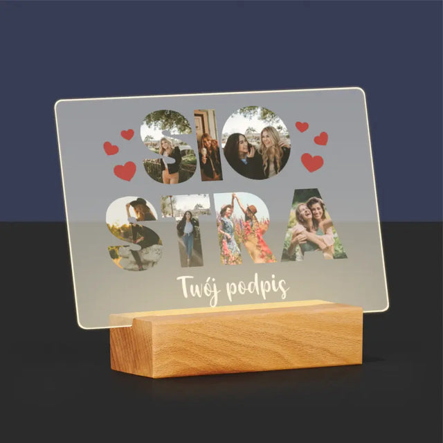 Słowo Ze Zdjęć: Siostra - Wydruk Na Szkle Akrylowym